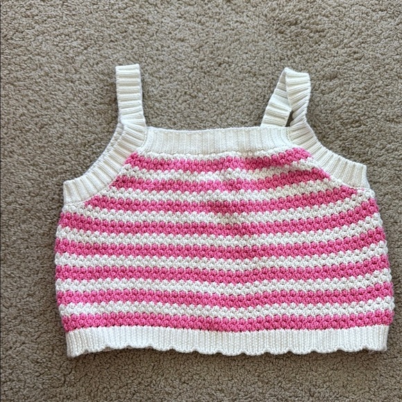 Cat & Jack Other - Cat & Jack Crochet Striped Tank Top